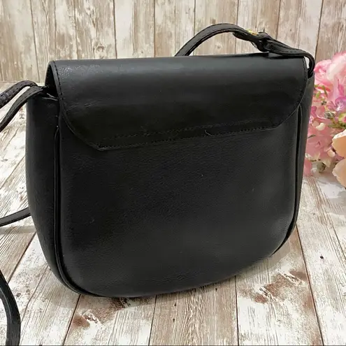 Vintage BALLY Black Leather Crossbody Bag