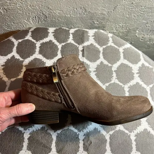 Life Stride Tan Ankle Boots with Stacked Heel