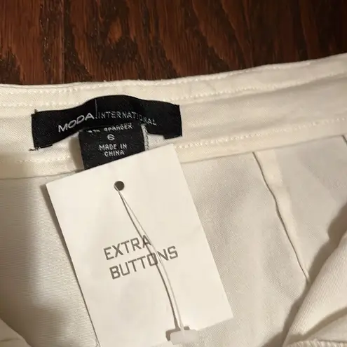 Vintage Moda International vintage White Cotton Spandex Pants Size 6 NWT