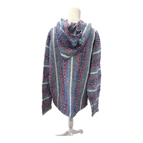 Baja Joe Unisex Woven Striped Pullover Hoodie Size L Size L