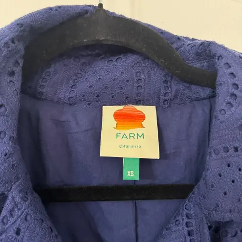 Farm Rio Eyelet Double Breasted Trench Coat XS