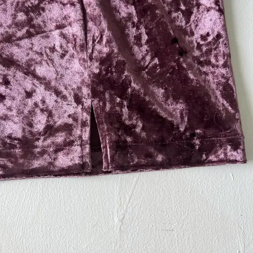 Abound Nordstrom Velvet Mini Skirt Plus Size 2X Plum Purple Crushed split side