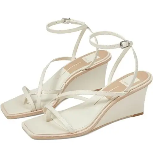 Dolce Vita Sandals Ladies Size 11 Gemini Cream Square Toe Strappy Wedge Heel