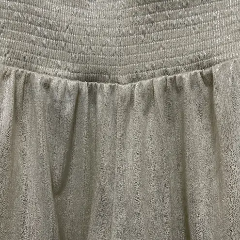 TCEC  Holiday Silver Metallic Sparkly Flowy High Waisted Shorts Womens LG - Image 4