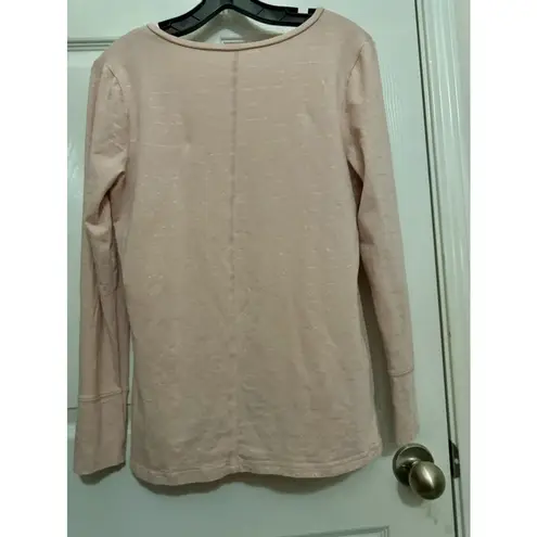 a.n.a . Pink Long Sleeve T-Shirt With Gold Shimmer - Size M