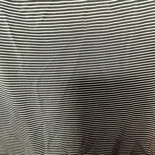 Join grey and white striped short sleeved gathered top Size M