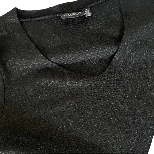 Nina Leonard ‼️SOLD‼️ Midi Black Dress NWT