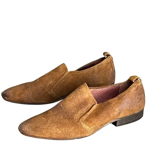 Seychelles Skein Loafer Shoes Women 9 Cognac Brown Nubuck Leather Modern Classic