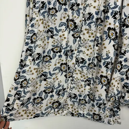 Free People  Floral Boho Printed Tunic Mini Dress Sz XS Magic Mystery Bell Sleeve