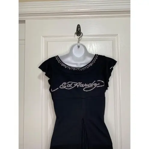 Ed Hardy Maxi Dress with Embellishments, Size Medium