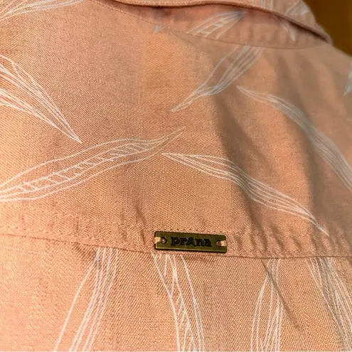 prAna Weekend Escape RomperApple Blossom Leaves Peach Sz Lg-NWT