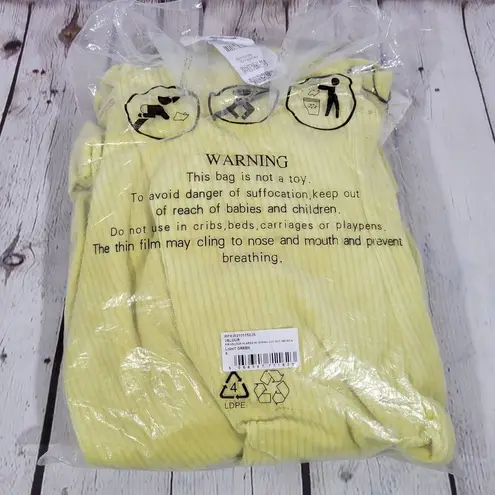 The Ragged Priest Yellow Corduroy Cut Out Flared Pants Size 6