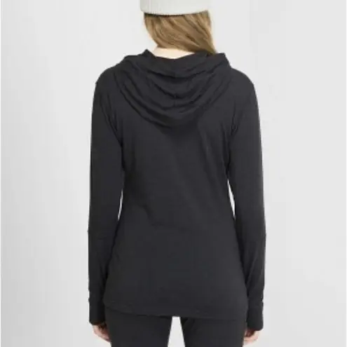 Armada Black Leeta Baselayer Quarter Zip Long Sleeve Shirt Size L