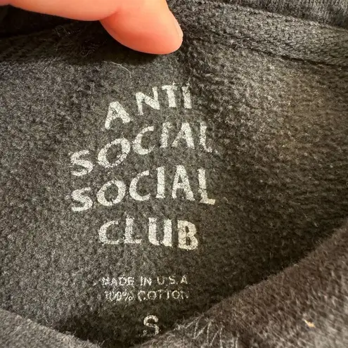 Unisex Anti Social Social Club Black Hot Pink Logo Pullover Hoodie Small