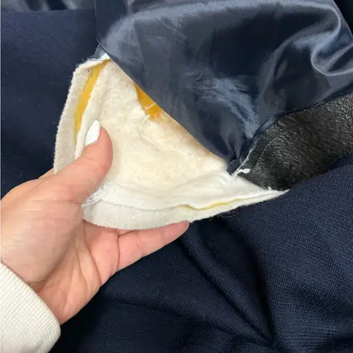 Vintage Wool Cape Zlata Navy Wool Blend Cape with Fur Detail, One Size EUC Blue