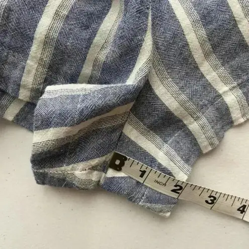 Anthropologie CLOTH & STONE‎ Ruffle Sleeveless Crossover Romper Zuma Beach Stripe Size L Large