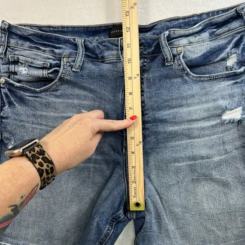 Silver Jeans Co. Sz 34 Bermuda Shorts Sure Thing High Rise 6.5 In Cuffed Stretch