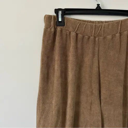 The Simple Folk 100% Organic Cotton Walnut The Wide Leg Terry Trouser 8 Brown