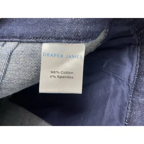 Draper James Skirt Womens 8 Blue Dark Jean Denim Mini Scalloped Hem Y2K Girly