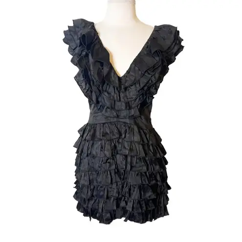 Majorelle  Theodore ruffle dress black mini sz S