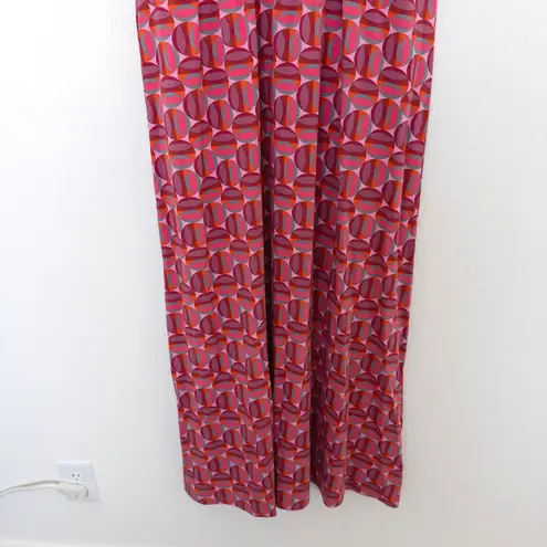 Garnet Hill Garnet Hill Womens Maxi Dress Size 14 Pink Orange Geo Surplice Boho Retro Chic