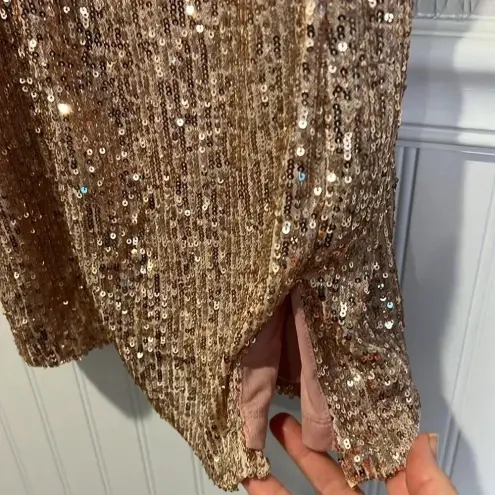 1. State  Rose Gold sequined dress size 2