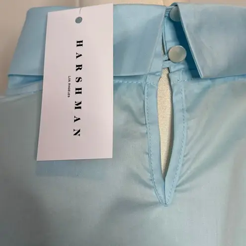 Harshman Womens Perry Cotton Tunic Light Blue White Blouse Size Medium