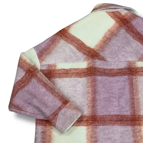 IRO Paris Lemina Size L (36) Pink Check Plaid Oversized Shacket Jacket Designer