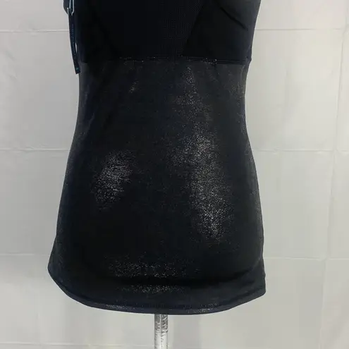 Cynthia Rowley Activewear Black Shimmer Workout Tank Top Size Small