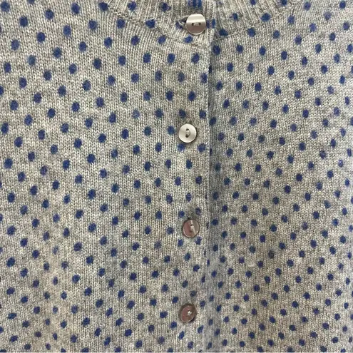 Only Mine 100% Cashmere polka dot cardigan• Size Medium Gray