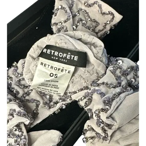 Retrofête retrofete Poppy Gloves in Mink Grey One Size New Womens Sequin Elbow