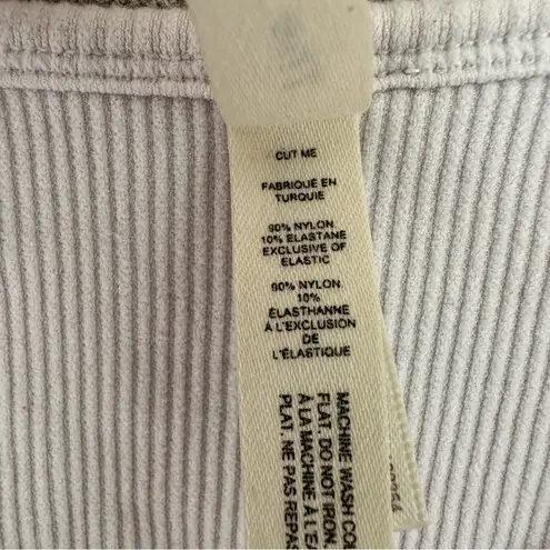 Babaton The Group Crop Top Ribbed Longline Sports Bra Women’s Small Gray