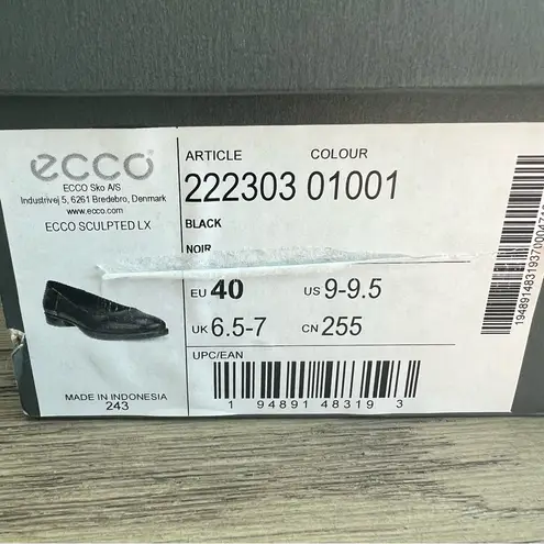 Ecco Sculpted Lx Leather Ballerina Flats Black Size EU 40 US 9 - 9 1/2