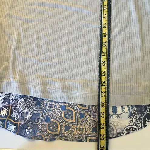 One World V-Neck Top Purple Grey Large