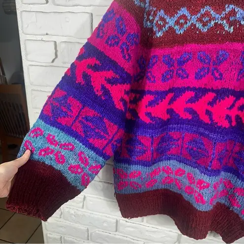 Vintage Handmade in Bolivia Wool Sweater One of a Kind Size Large