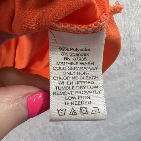 Susan Graver Plus 2X Top Liquid Knit Triple Layer Ruffle Printed A-Line V-Neck