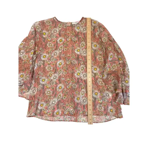 AINEA Sheer Cape Floral Top Women's Size 40 (M) Sustainable Italian Designer 70s Pink Size M