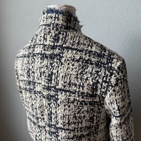 J. McLaughlin Walden Navy Tweed Coat Size Small