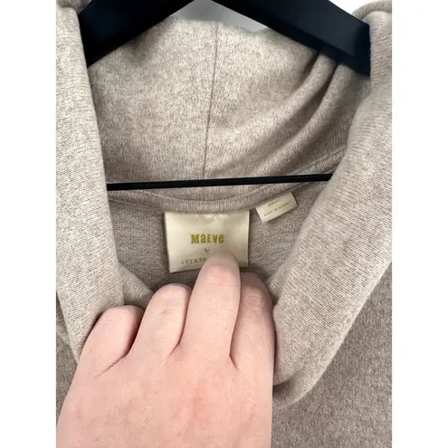 Maeve Anthropologie Cowl Neck Tunic Top Sweater Sand Beige Oatmeal Extra Small