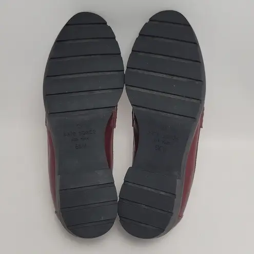 Kate Spade New York Karry Casual Loafers Round Toe Leather Wine Burgundy 6.5M Brown Size 6.5
