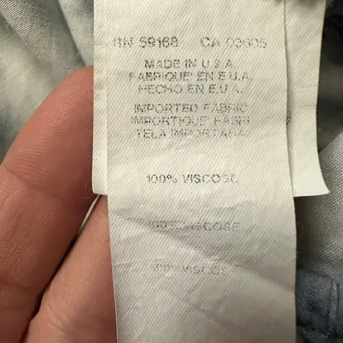 Karen Kane Tie Front Top Blouse Marble Print Long Sleeve XS