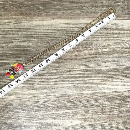 Sad clown dog colorful pendant necklace Pink