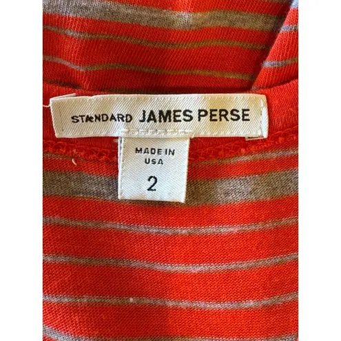 James Perse Standard Tank Top Women Medium Red Striped Racerback Top Athleisure