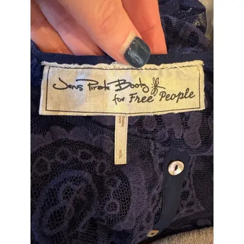 Jen's Pirate Booty Free People Dress Women Small Purple Crochet Lace El Sol Mini