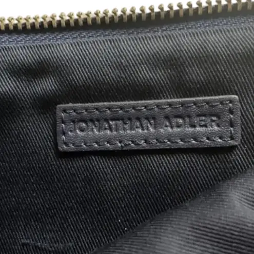 Jonathan Adler Equestrian Horse Southwestern Black Red Large Clutch Purse Bag