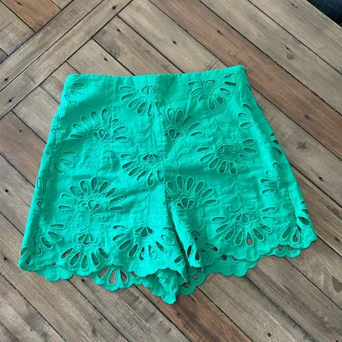 ZARA Kelly High Waist Eyelet Shorts