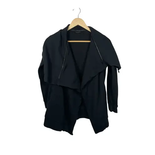 All Saints Women’s Dahlia Drapey Sweatshirt Cardigan in Black Size S