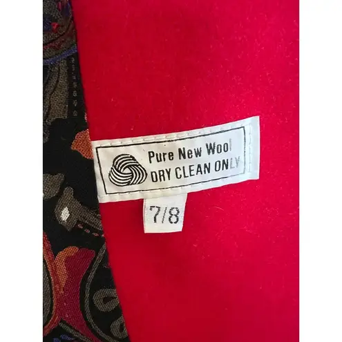 International Scene Vintage Pure Wool Cherry Red Coat Size 7/8