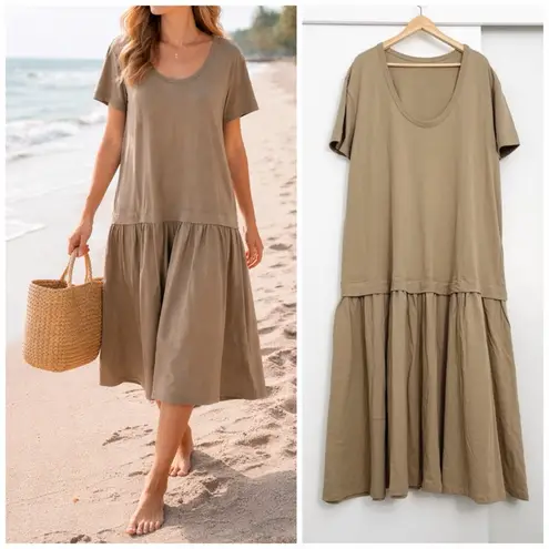 Free People  Herron Drop-Waist Maxi Dress Women’s Size Large Treehouse