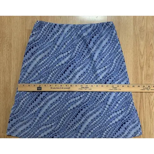 New York & Co. Skirt Women's Size Large Blue  Patterned Elastic Waist Lined